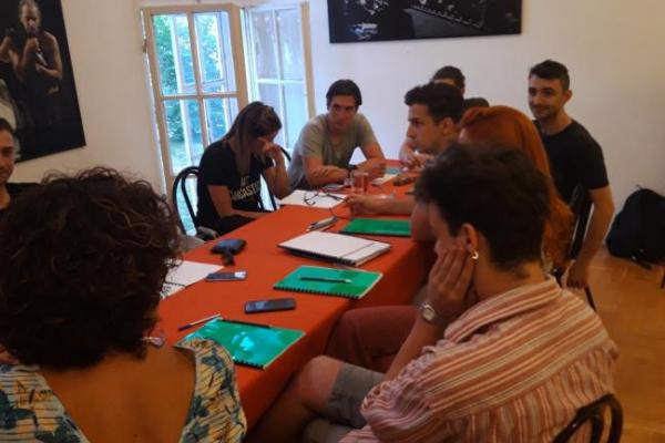 Balkan Boys performing a theatrical workshop for "ADNICH Project"