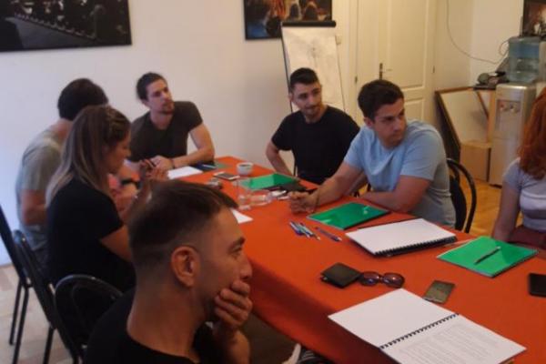 Balkan Boys performing a theatrical workshop for "ADNICH Project"